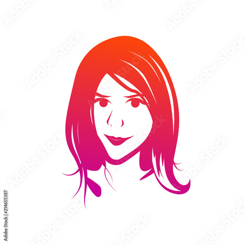 Face of Young Female - Vect...
