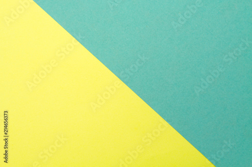 Yellow and turquoise color texture paper background. Geometric paper background.