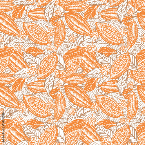 cacao beans seamless pattern