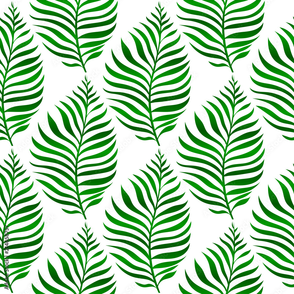 Green leaves. Seamless pattern