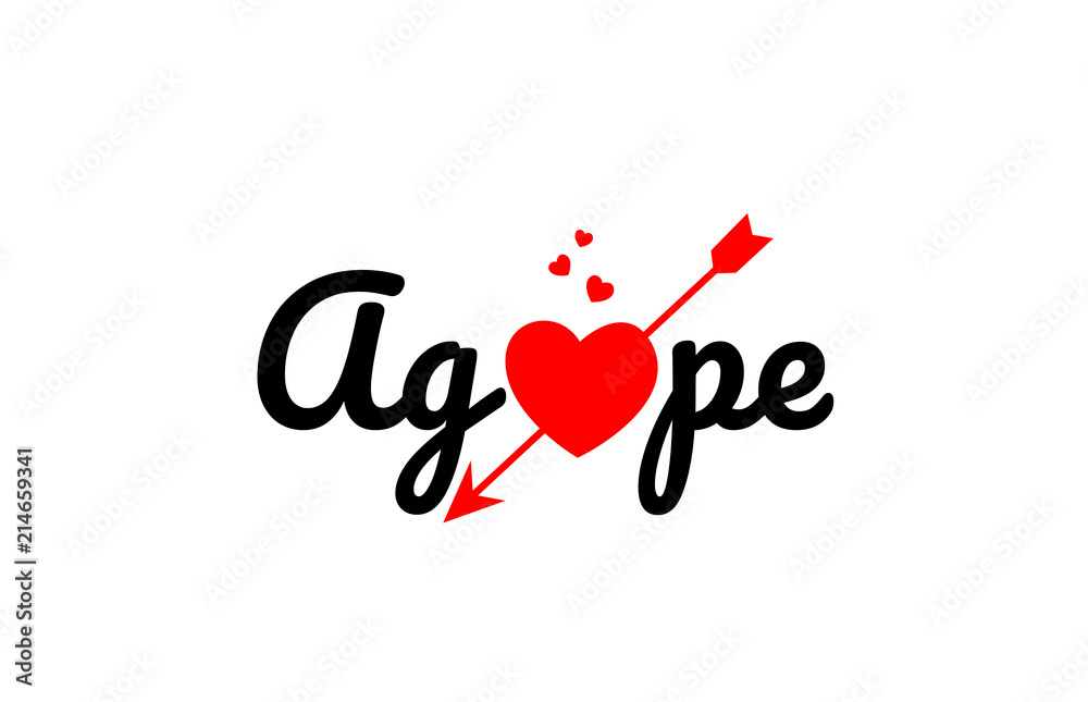 agape word text typography design logo icon
