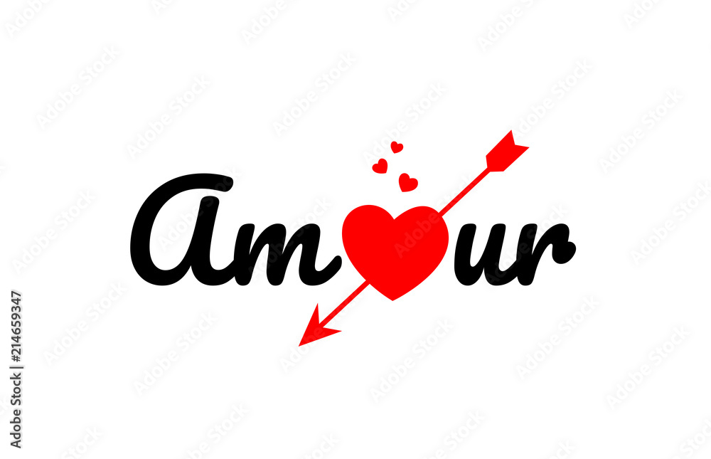 amour word text typography design logo icon