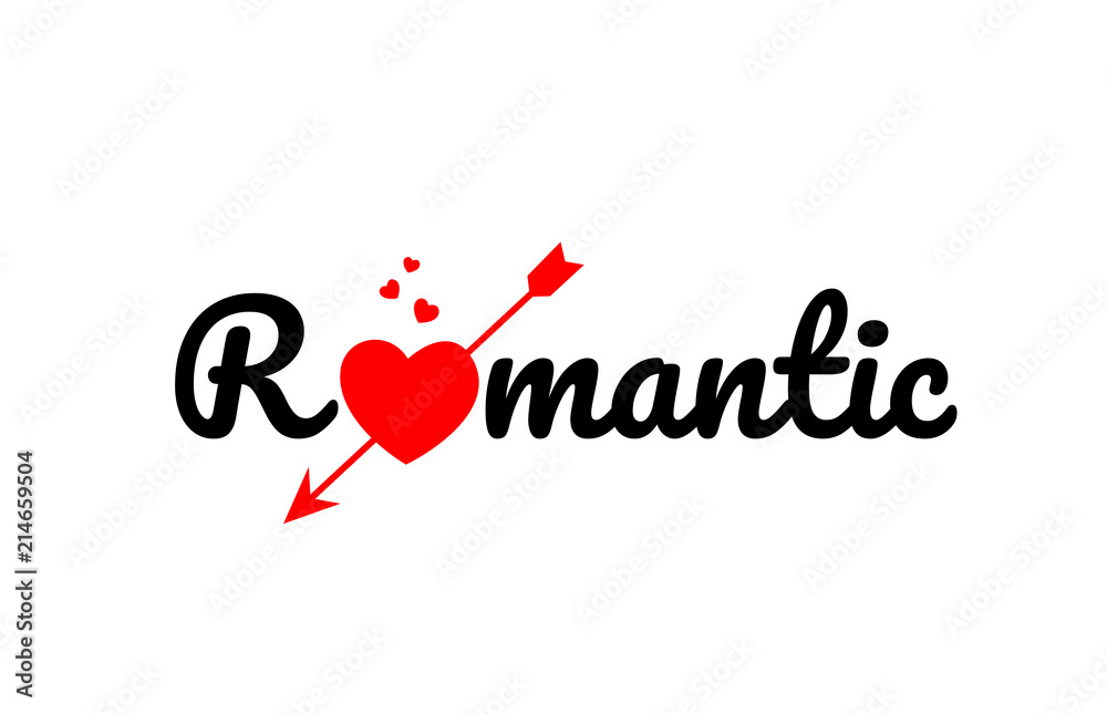 romantic word text typography design logo icon romantic word text typography design logo icon