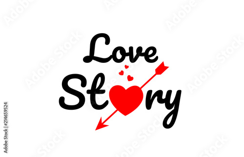 love story word text typography design logo icon