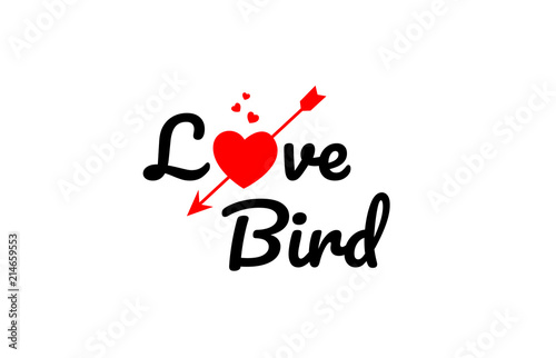 love bird word text typography design logo icon