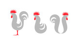 Rooster logo. Isolated rooster on white background