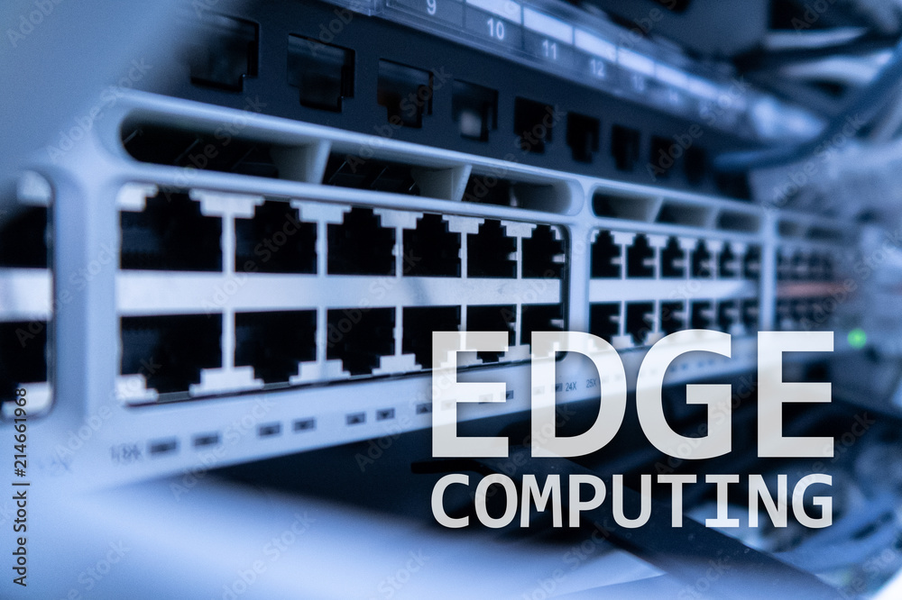 EDGE computing, internet and modern technology concept on modern server room background. EDGE computing, internet and modern technology concept on modern server room background.