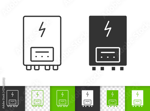 Electric heater simple black line vector icon