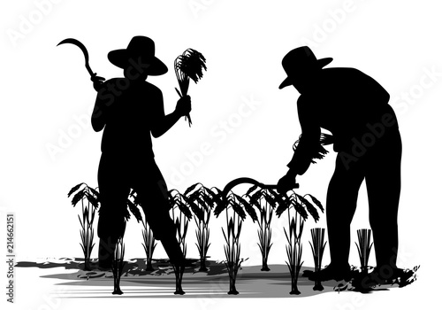 silhouette farmer shape vector design