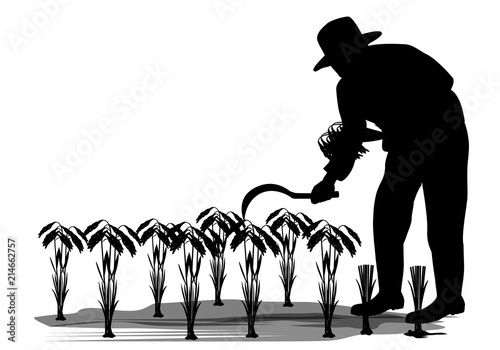 silhouette farmer shape vector design