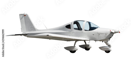 Sports monoplane on white background