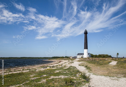 Rocks and a winding path leading to the Sorve Lighthouse in Saaremaa  Estonia