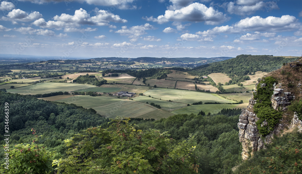 A view of Sutton Bank in North Yorkshire in summer from the White Horse