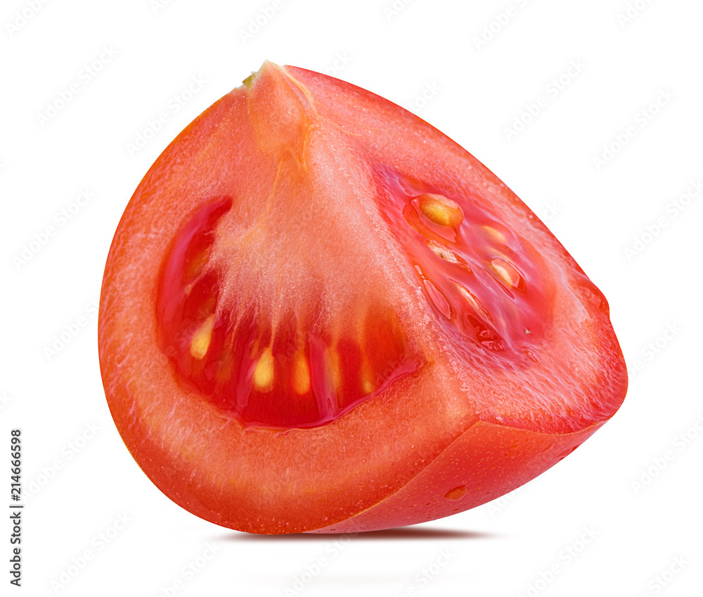 Fresh tomato isolated on white background with clipping path