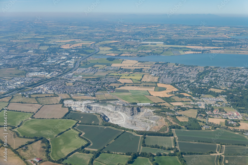 Aerial view of rural scene near Rahulk, Dublin Airport