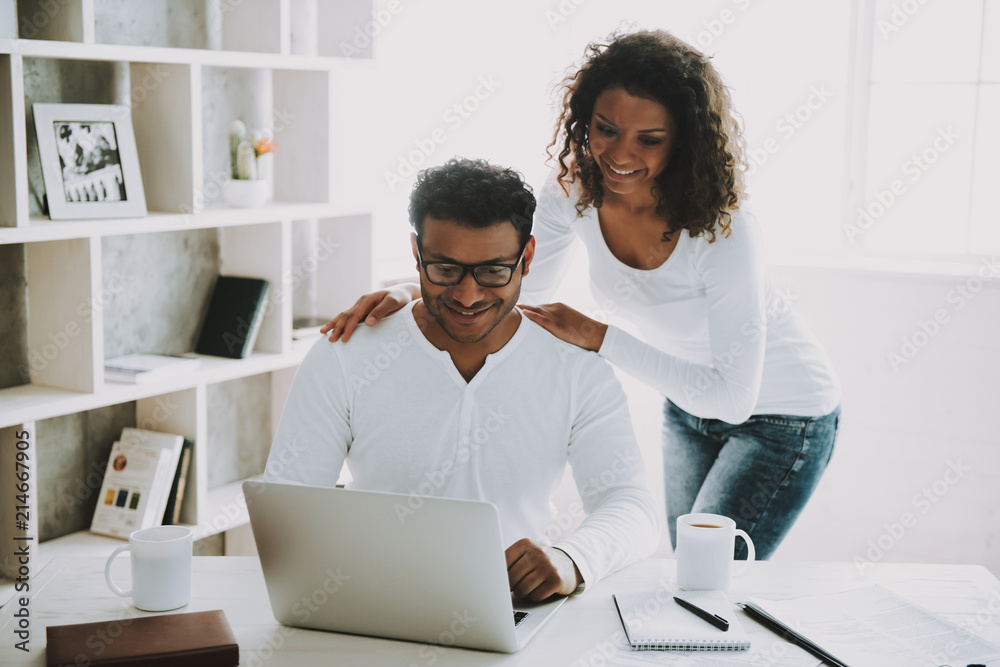 Pakistani Freelancer with Wife Working at Home. Pakistani Freelancer with Wife Working at Home.