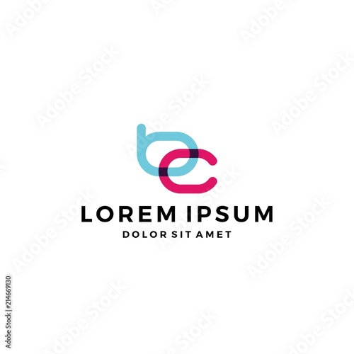bc letter logo initial overlapping style