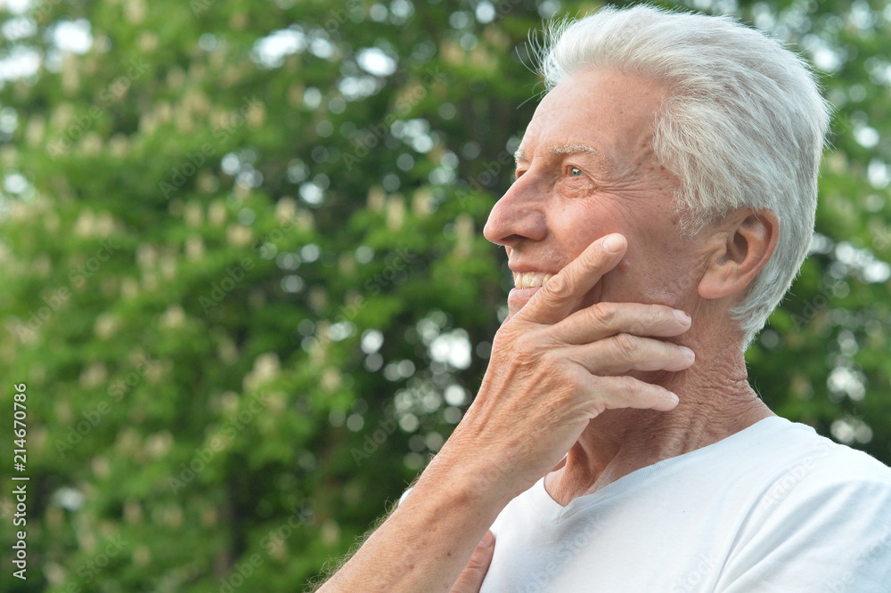 senior man in the park senior man in the park