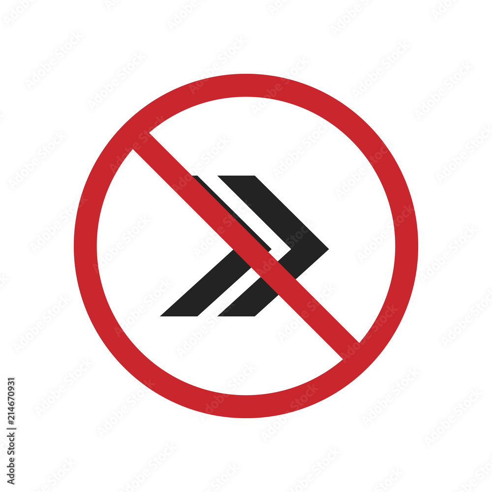 Do not turn icon vector. Do not turn sign Isolated on white background. Flat style for graphic design, logo, Web, UI, mobile app, EPS10 Do not turn icon vector. Do not turn sign Isolated on white background. Flat style for graphic design, logo, Web, UI, mobile app, EPS10