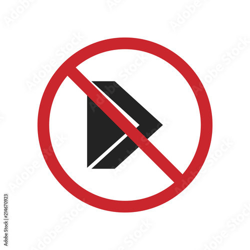 Do not turn icon vector. Do not turn sign Isolated on white background. Flat style for graphic design, logo, Web, UI, mobile app, EPS10
