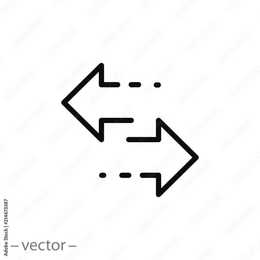 arrow icon, two arrows linear sign isolated on white background - editable vector illustration eps10 arrow icon, two arrows linear sign isolated on white background - editable vector illustration eps10