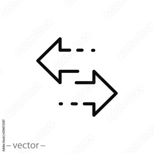 arrow icon, two arrows linear sign isolated on white background - editable vector illustration eps10