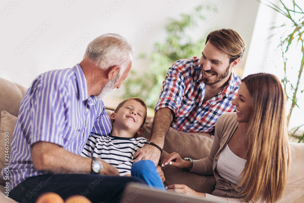 Portrait of a three generation family spending time together at home Portrait of a three generation family spending time together at home