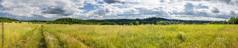 The road through the expanses of Karelia.Panorama The road through the expanses of Karelia.Panorama