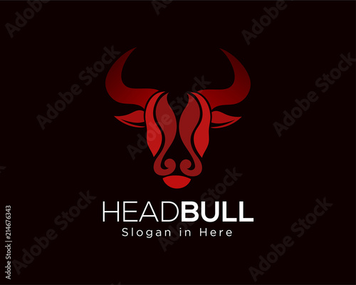 Head bull retro logo, bullfighter logo, bull sport logo