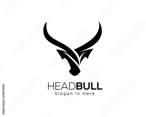 abstract Simple head bull logo