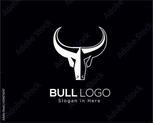 abstract Simple head bull logo