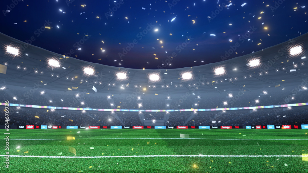 Syadium Background Professional evening soccer stadium background. Stadium and crowd are ...