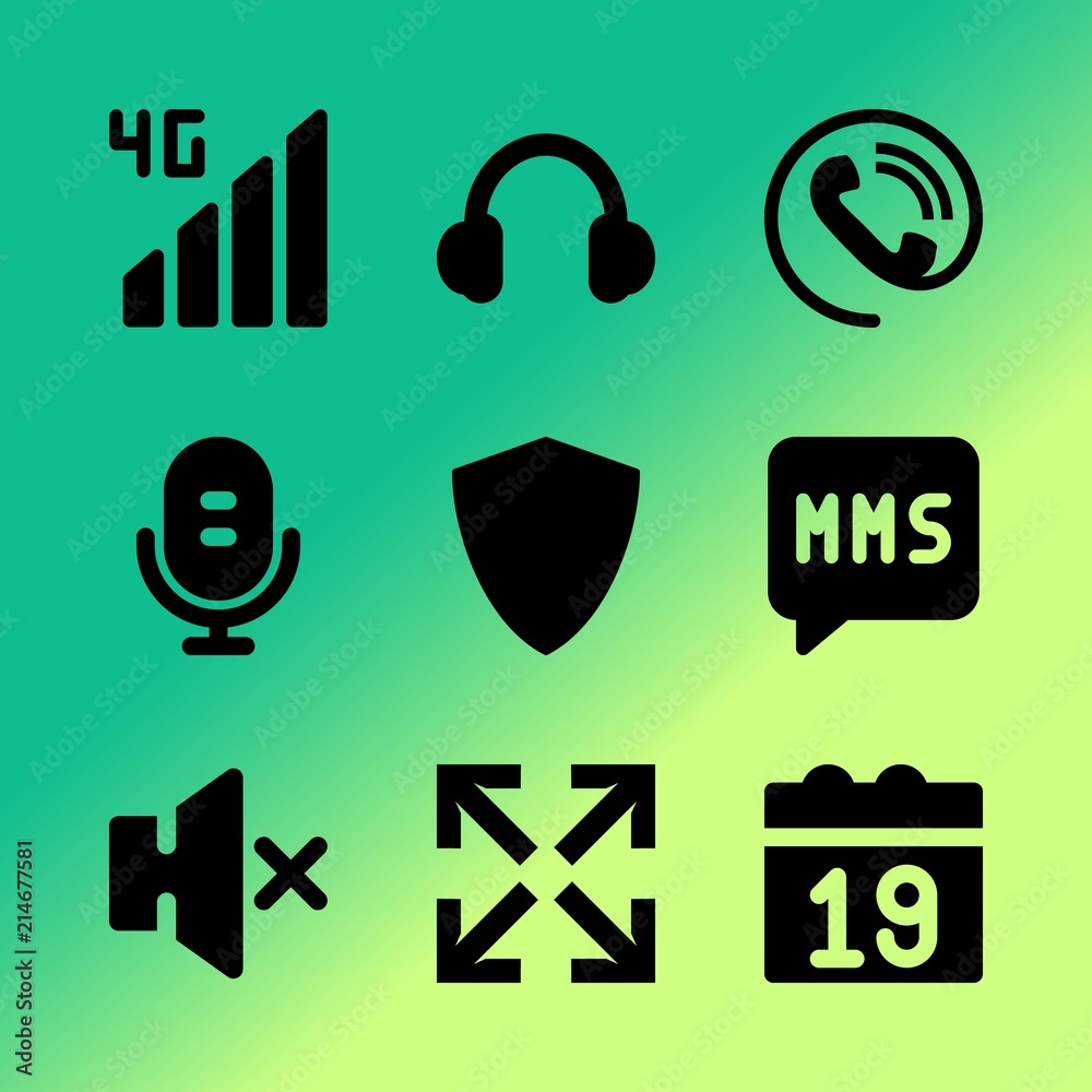 Vector icon set about mobile device with 9 icons related to read, abc, secure, casual, action, watch, bubble, unusual, 4g and tech Vector icon set about mobile device with 9 icons related to read, abc, secure, casual, action, watch, bubble, unusual, 4g and tech