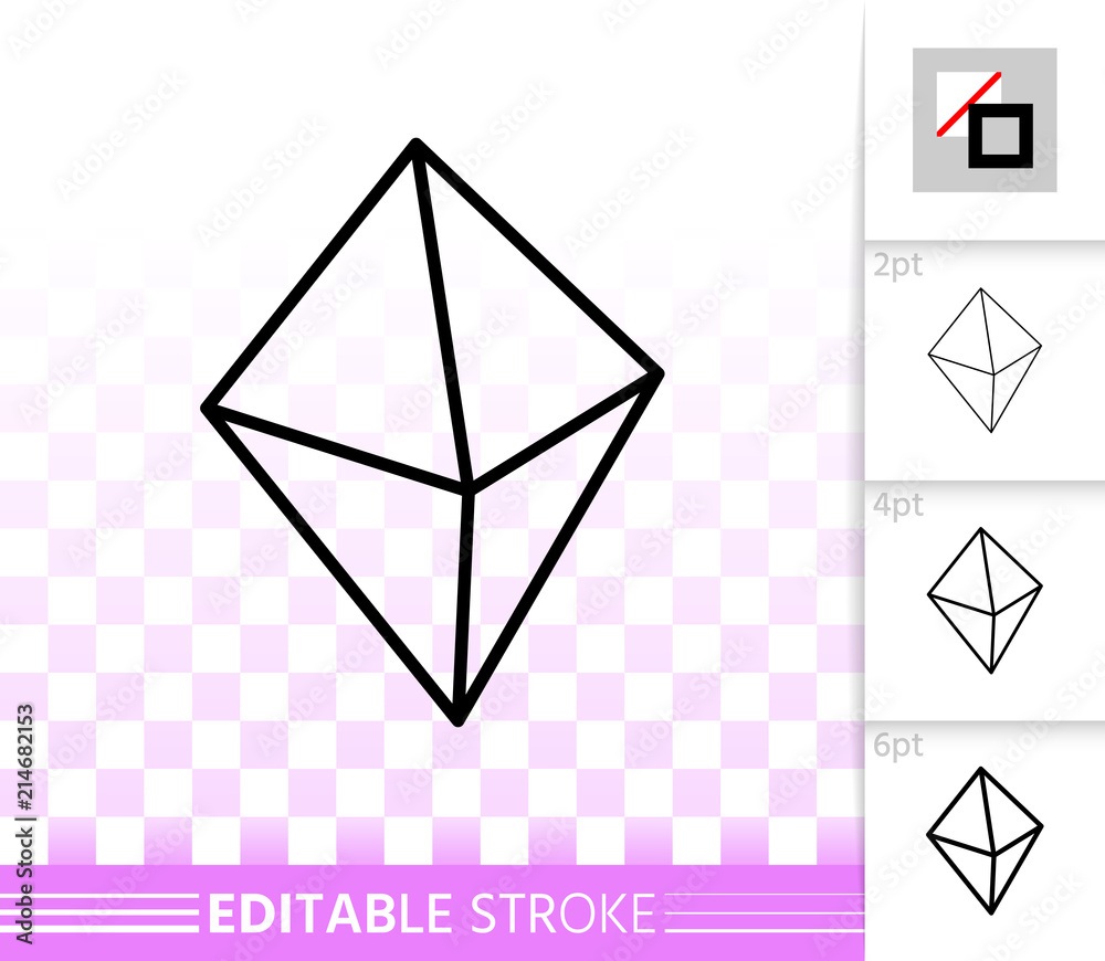 Crystal simple black line vector icon Crystal simple black line vector icon