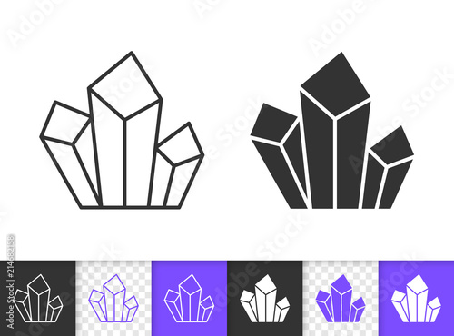 Crystal simple black line vector icon