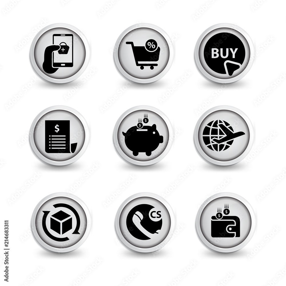 E-Commerce icon set vector template. icon sign element