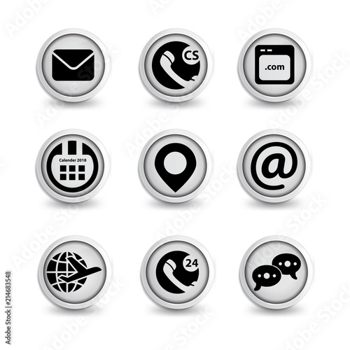 Contact Us icon set vector template. icon sign element Free Download Contact Us icon set vector template. icon sign element - GFXLoad