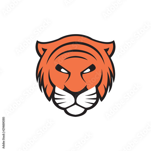 Fototapeta Naklejka Na Ścianę i Meble -  tiger head logo vector element. animal logo template