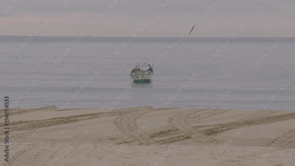 fishing boats on a portugese beach