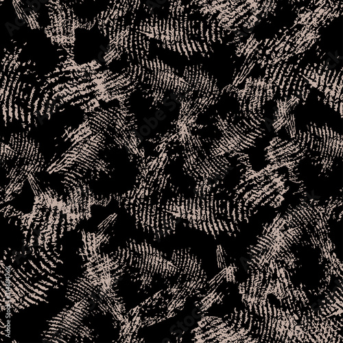 Vector seamless texture with fingerprints on black background. Actually as a background to the criminalistics, fingerprinting, detectives themes