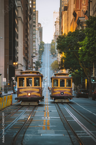 San Francisco Cable Cars on California Street, California, USA