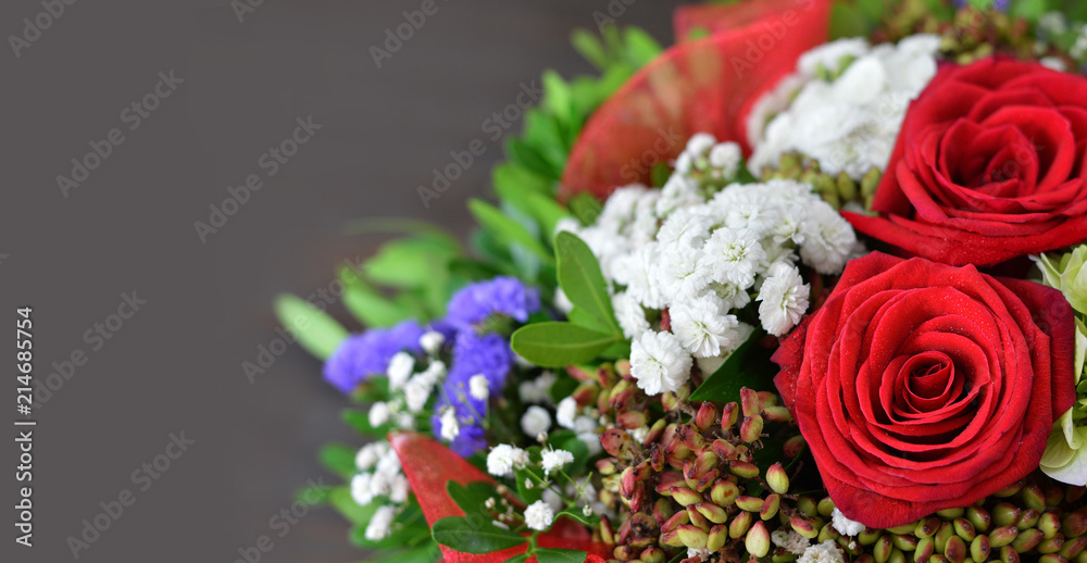 Wedding bouquet of flowers on wooden background Wedding bouquet of flowers on wooden background