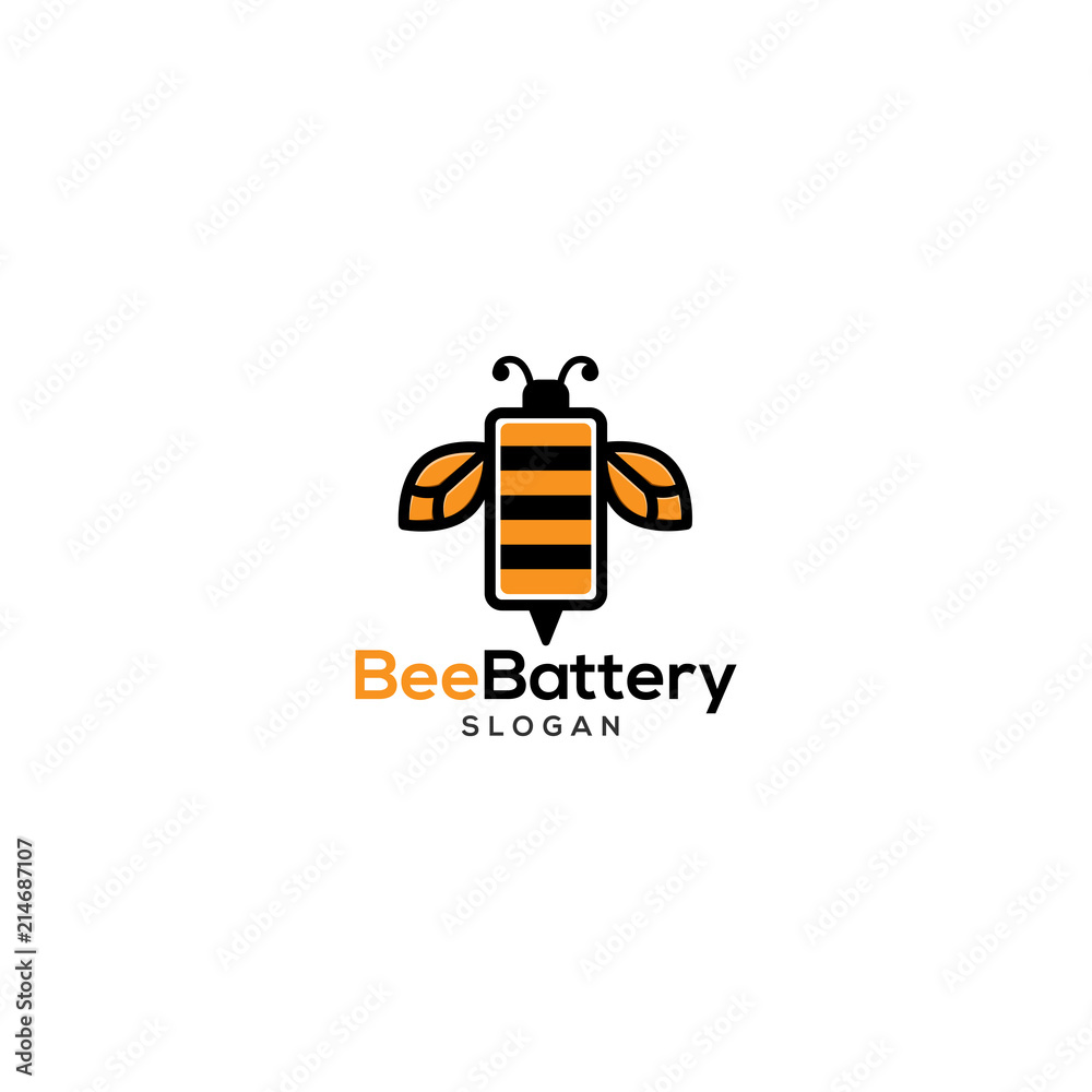 bee battery logo vector bee battery logo vector