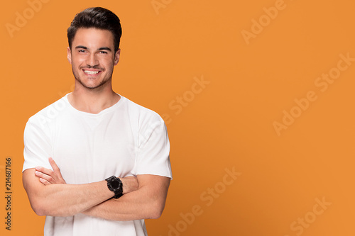 Photo of handsome smiling man.