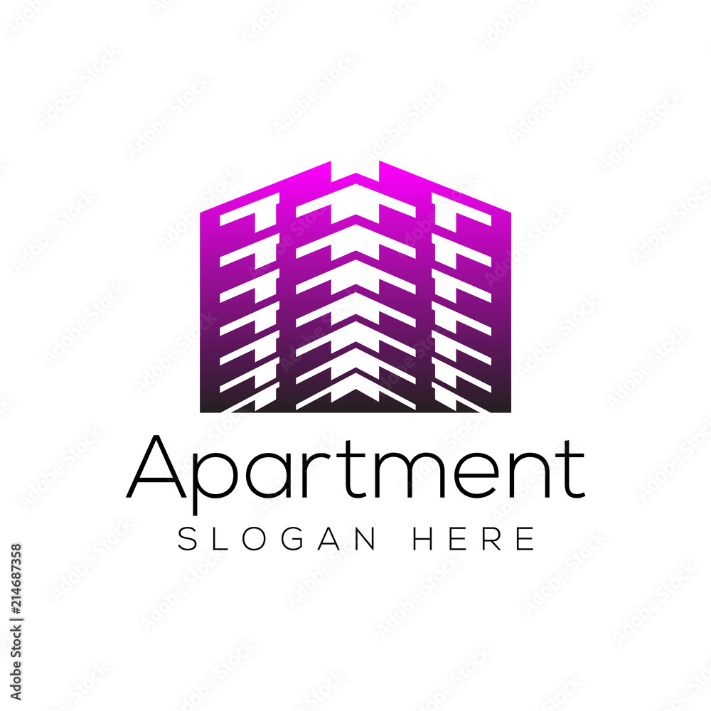 Apartment Logo template real estate, Clean, modern and elegant style design