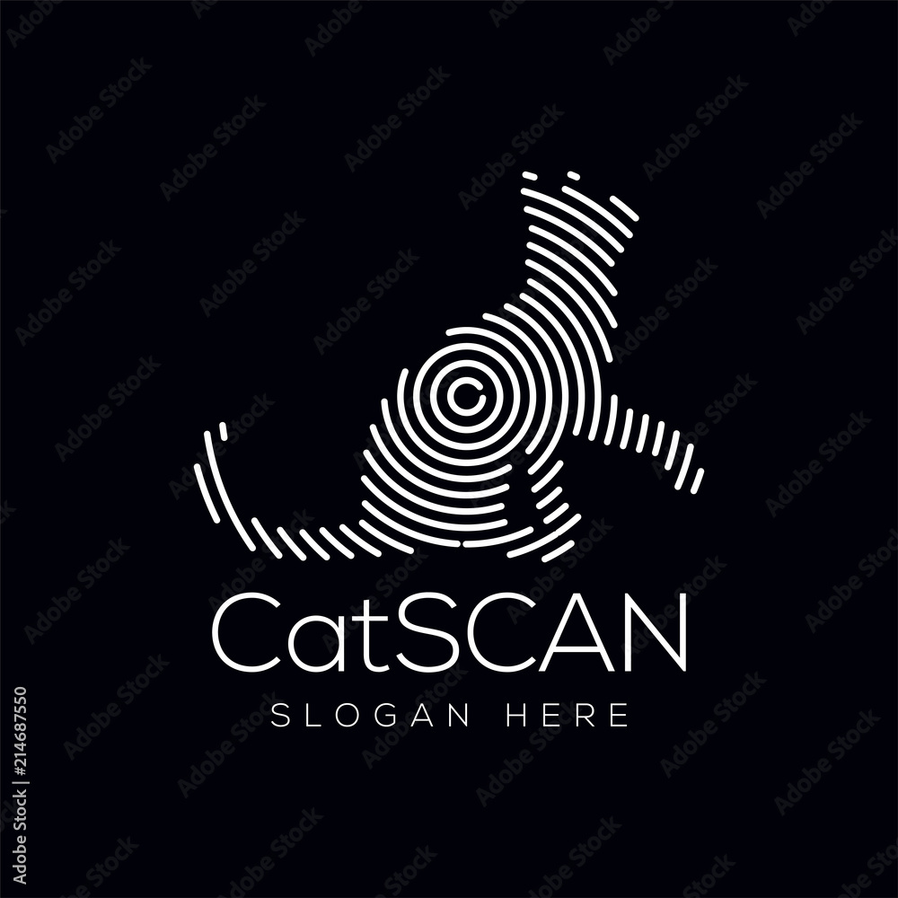 Obraz premium Cat Scan Technology Logo vector Element. Animal Technology Logo Template