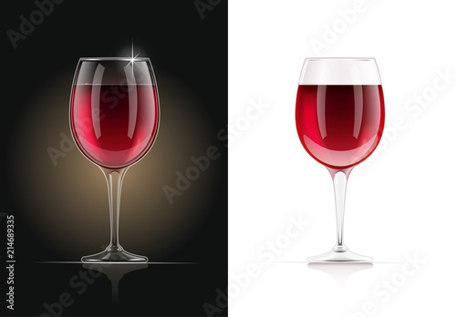 Red Wine glass. Alcohol and drink beverage. EPS10 vector