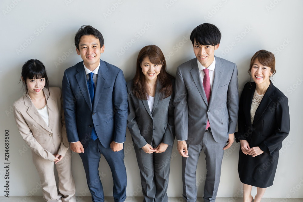 portrait of asian business group on white background portrait of asian business group on white background