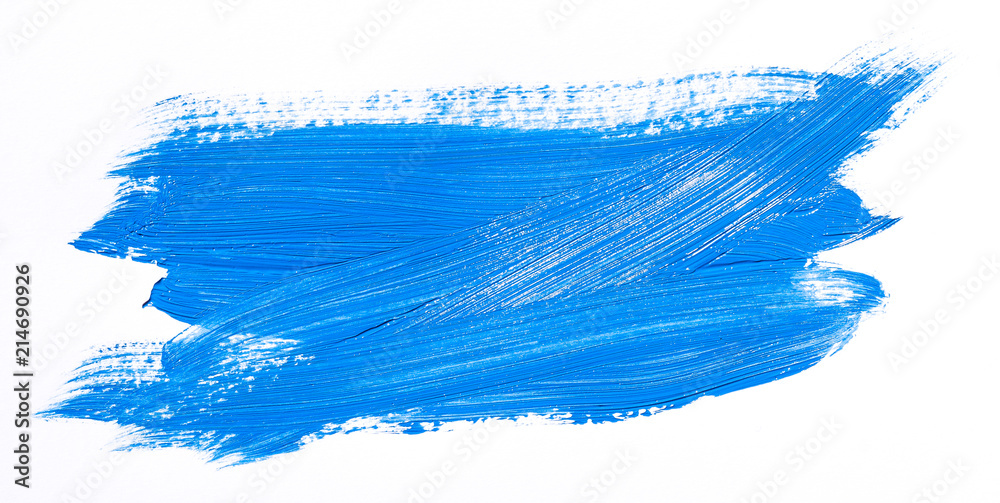 Blue brush stroke isolated over white background Stock Photo | Adobe Stock