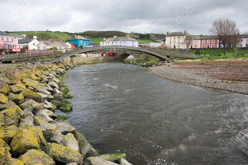wooden foot bridge over the River Aeron in Aberaeron